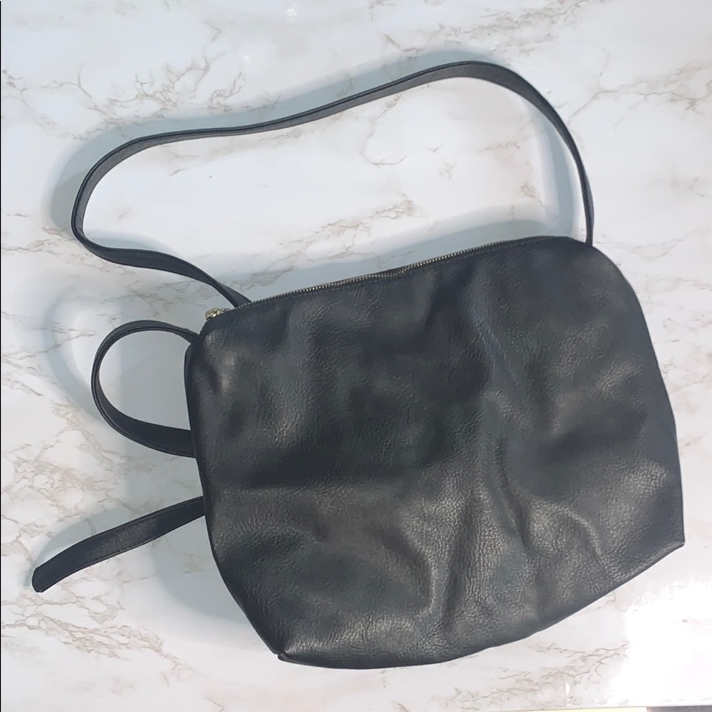 Black Vegan Leather crossbody bag